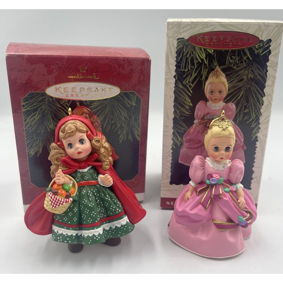 2 Hallmark Madame Alexander Ornaments Cinderella Little Red Riding Hood - Picture 1 of 8